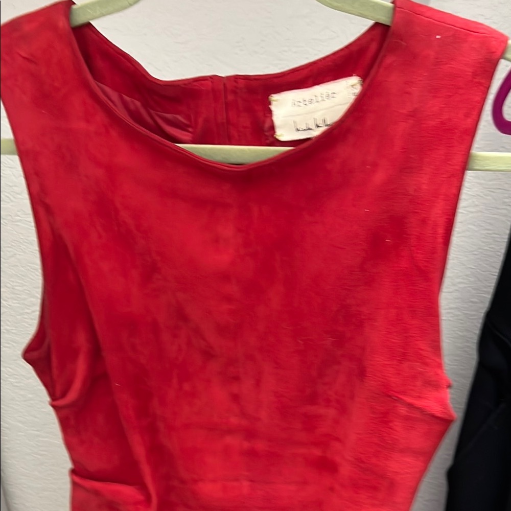 Nicole Miller Red Fitted Sleeveless Tank Top